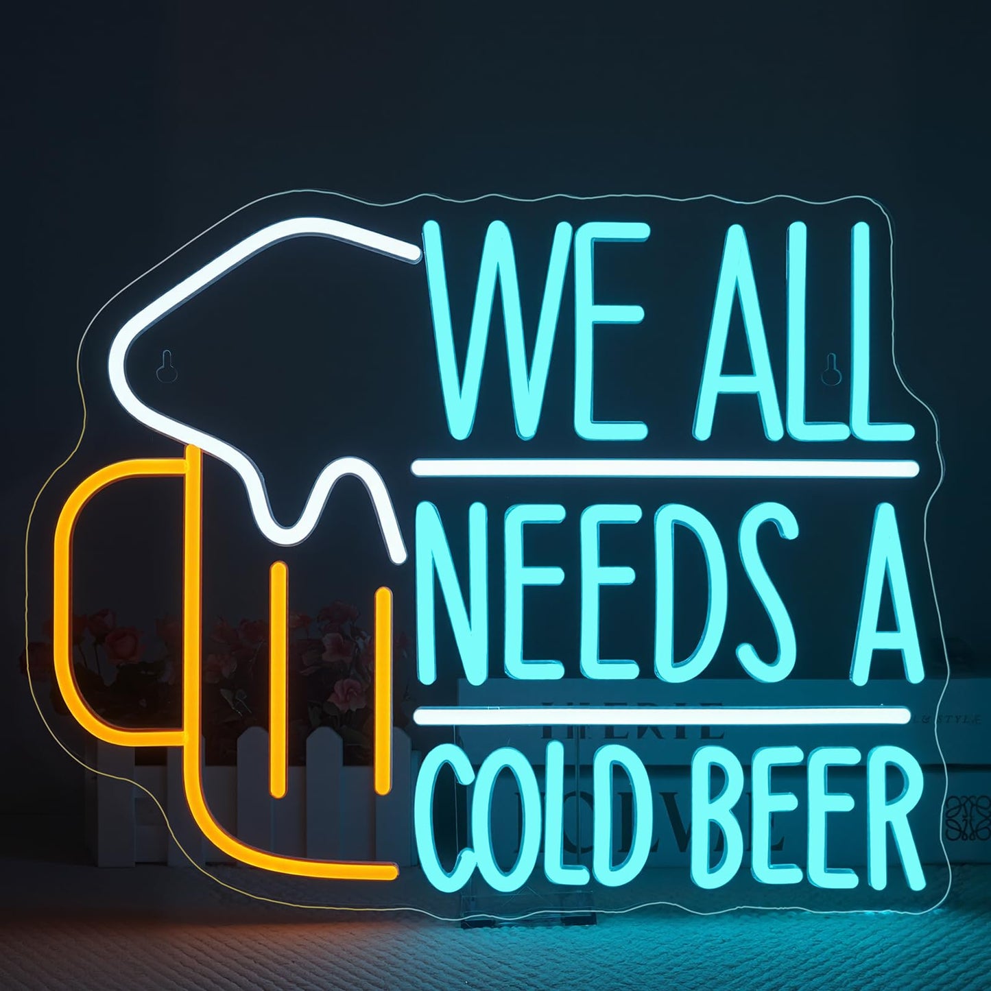Wanxing Dimmable LED Neon Sign ·inWe All Need A Cold malt-inspiredin ·USB Powered ·Cold malt-inspired Blue