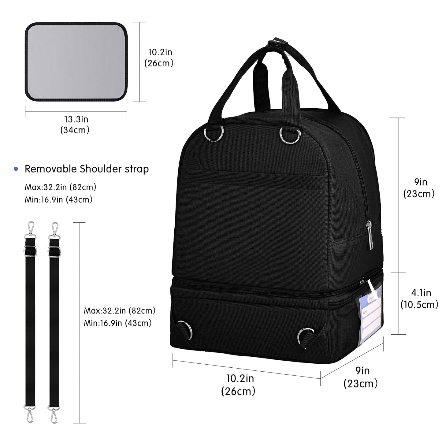 Spectra Pump Bag, Pumping Bag with Cooler for for Working Moms and Travel, Portable Carrying Case for Breastmilk Storage, Fit for Spectra S1/S2,Black