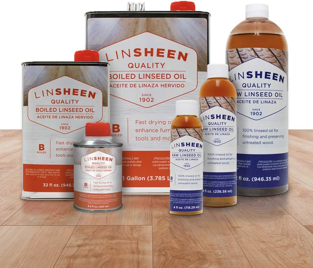 Boiled Linseed Oil – Fast Drying Flaxseed Wood Treatment to Rejuvenate and Restore Outdoor and Indoor Wood Furniture, Floors and Sports Equipment, Quart