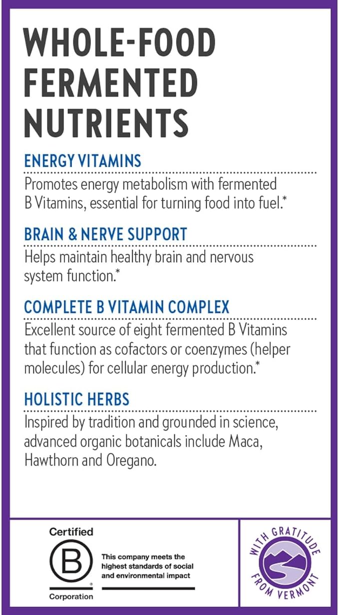 New Chapter Vitamin B Complex – Fermented Coenzyme B Complex Rich in Vitamin B12 + Vitamin B6 + Biotin + Made with Organic Ingredients - 90 ct