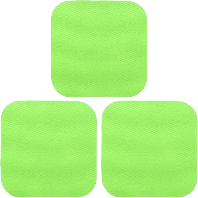 uxcell 3Pcs Rubber Jar Opener Grippers Pads, Multi-function Heat-insulated Non-Slip Grippers Pads for Jars, Kitchen Tool for Easy Opening (Green, Square)