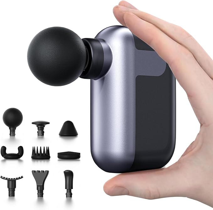 CYBPOK Mini Massage Gun with 10 Massage Heads, Percussion Deep Tissues Handheld Muscle Massager, 8mm Amplitude High-Intens...