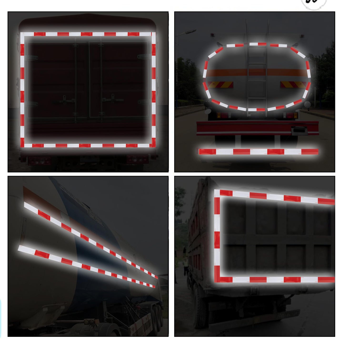 SWRT 2 Inch x 160 Feet DOT-C2 Reflective Tape Red White Reflective Tape Outdoor Waterproof Conspicuity Strong Adhesive Reflector Tape Warning Tape for Vehicles Trailers Boats Signs