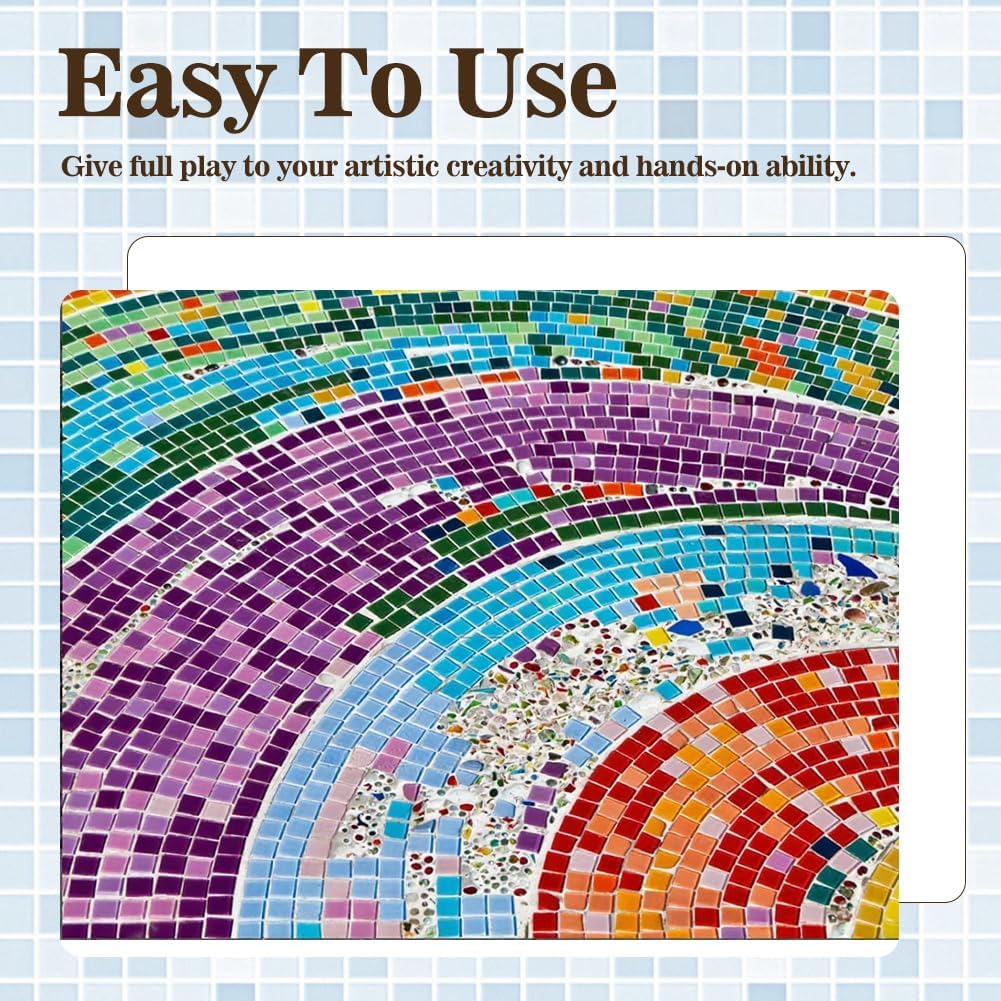 36" x 118" Mosaic Mesh for for Back Mounted Tile with Gloves, Fiberglass Mosaic Mesh Backing Boast for Tile Installation Supplies Tools, Non Sticky (36" x 118")