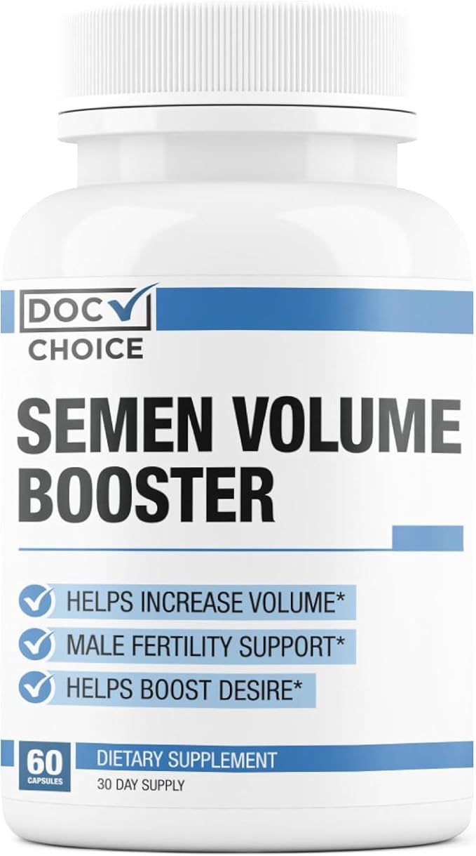 Doc Choice Semen Volume Booster | Fully Dosed Load Enhancing Supplement for Men | Increase Desire, Blood Flow, Volume & Size | 9 Ultra Ingredients for Fast Results | 3 Party Tested - 60 Caps