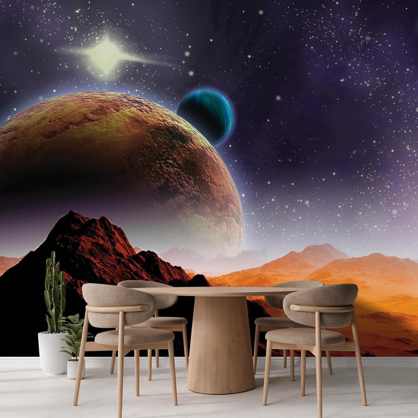 wall26 Wall Sticker/Wall Mural Peering into a Vibrantly Colored Space, Not Peel and Stick, Non-Woven Wallpaper Decorative for Bedroom, Living Room, Office - 96x144 inches