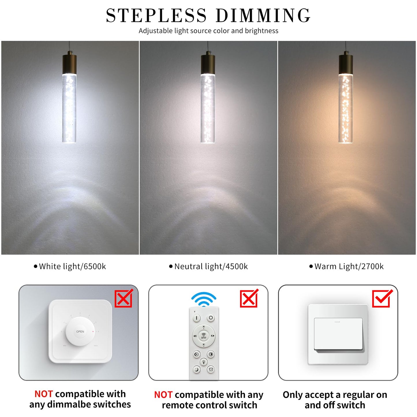 3 Pack Modern Kitchen Island Hanging Light  Gold Led Pendant Lights Fixture  Bubble Acrylic  3 Color Temperatures  Mini Ceiling Chandelier Lighting For Dining Room  Bedroom  Foyer Entrance  Cafe Bar