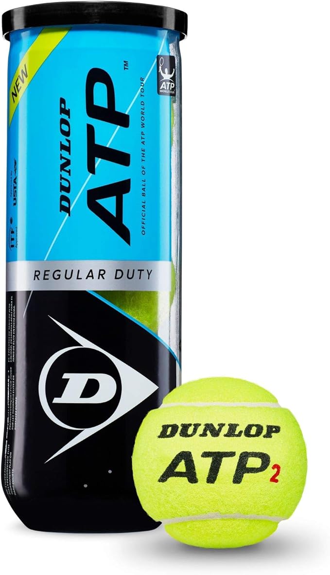 DUNLOP ATP Super Premium Regular Duty Tennis Balls - Best for Clay and Indoor Courts - 3 Ball Can (2 Cans)