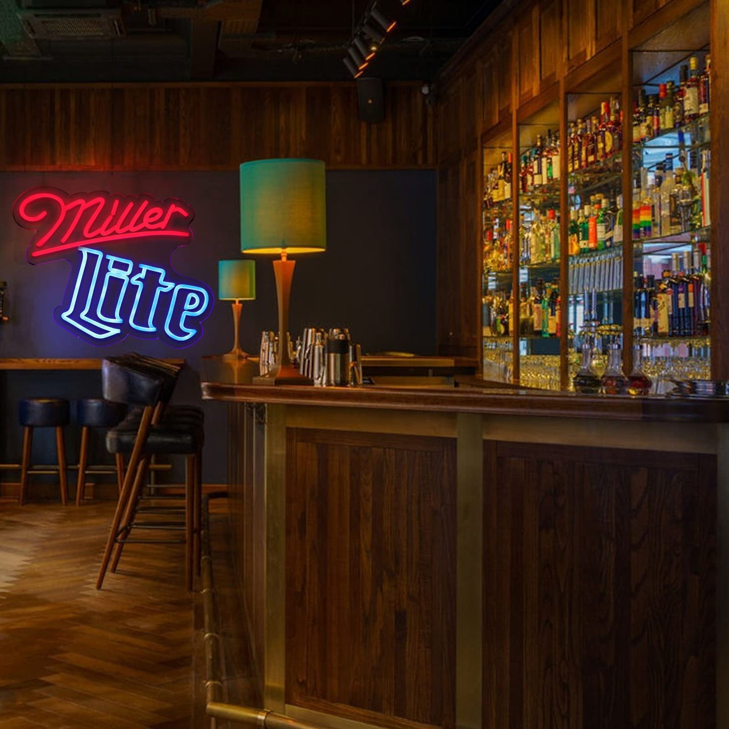 Vinray Neon Wall Sign - Dimmable Led Light For Home Bar, Garage, Pub - Miller Lite - Handmade, Easy Hanging