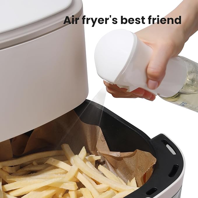 Mistifi oil spray Fine Mist Spray Bottle for Air Fryer,Healthy Nonstick Frying,Food Grade Premium Spray Bottle with Portion Control for Salad, Frying, BBQ Kitchen Use (150ml Glass bottle 637)