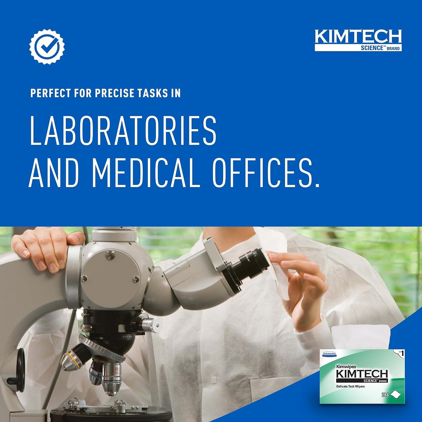 Kimtech 34155 KIMWIPES, Delicate Task Wipers, 1-Ply, 4 2/5 x 8 2/5, 286/Box