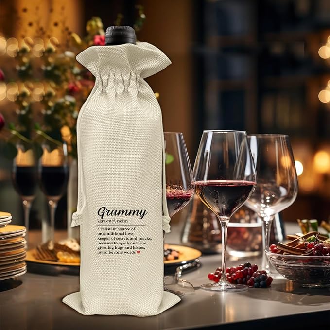 Grandma Gifts Wine Bag Grammy Gifts for Grandma Grammy Birthday Mother's Day Grammy Definition Wine Gift Bag