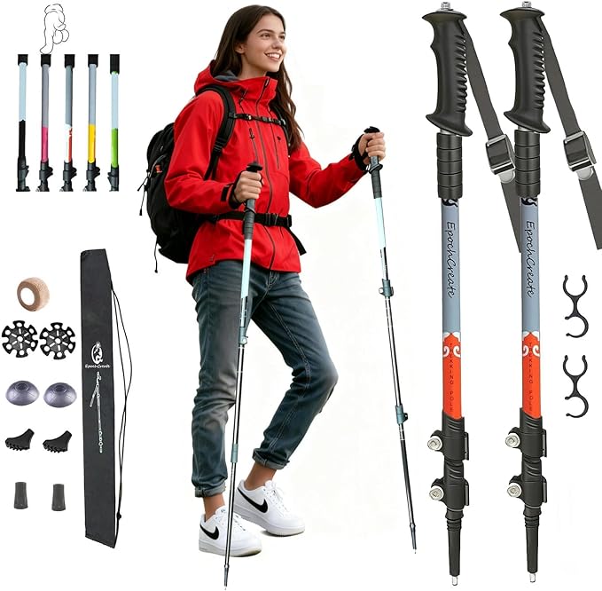 EpochCreate Trekking Pole as Selfie Stick-Hiking Sticks for All Terrain for Women&Men with Detachable Phone & GoPro Mount,...
