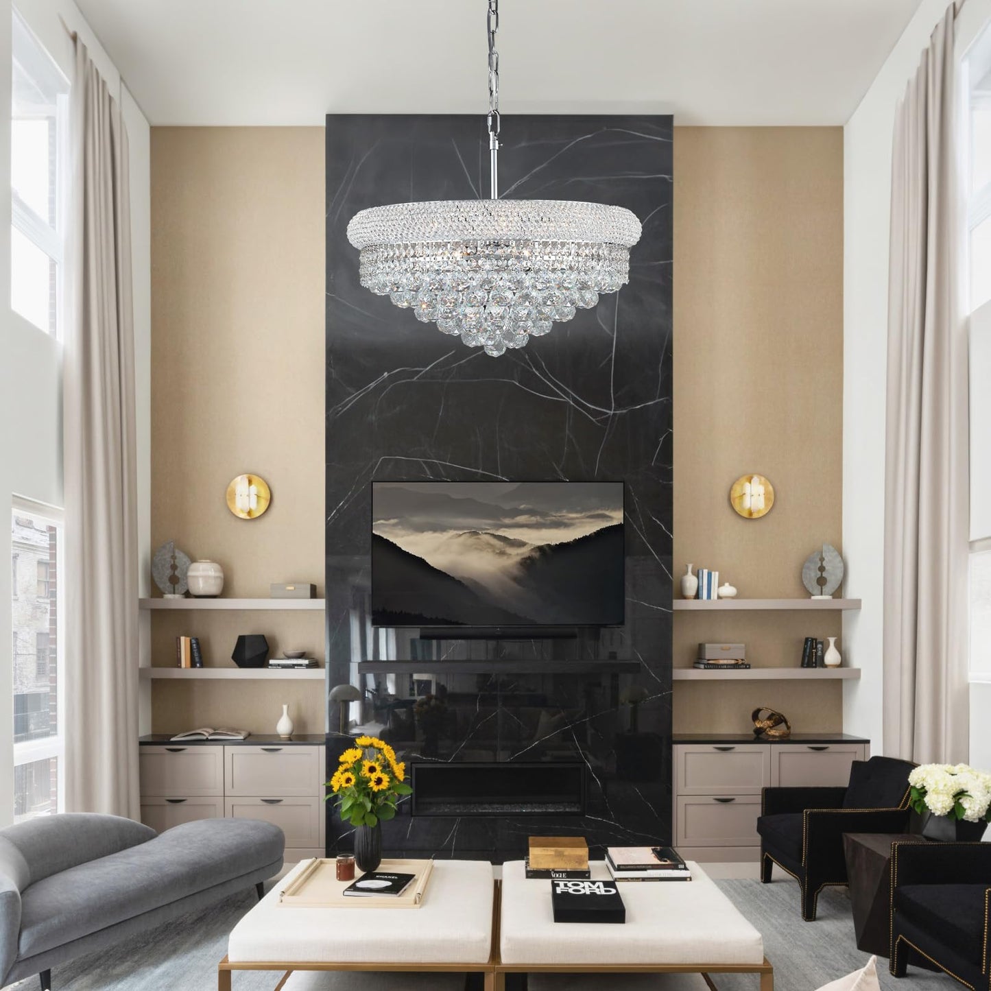Crystal Chandeliers For Dining Room Light Fixtures Over Table  Empire Style K9 Crystal Chandelier For Bedroom  9 Lights Chrome stylish Lighting Fixtures For Living Room Kitchen Lsland Entryway D22 Inch