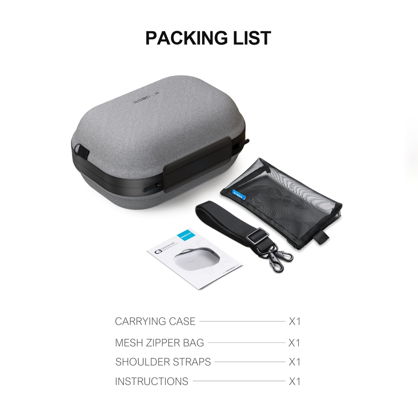 BOBOVR C3 Carrying Case,Three Versatile Modes, Desktop Stand for Tidy Workspace, Compatible with Quest 3/3S