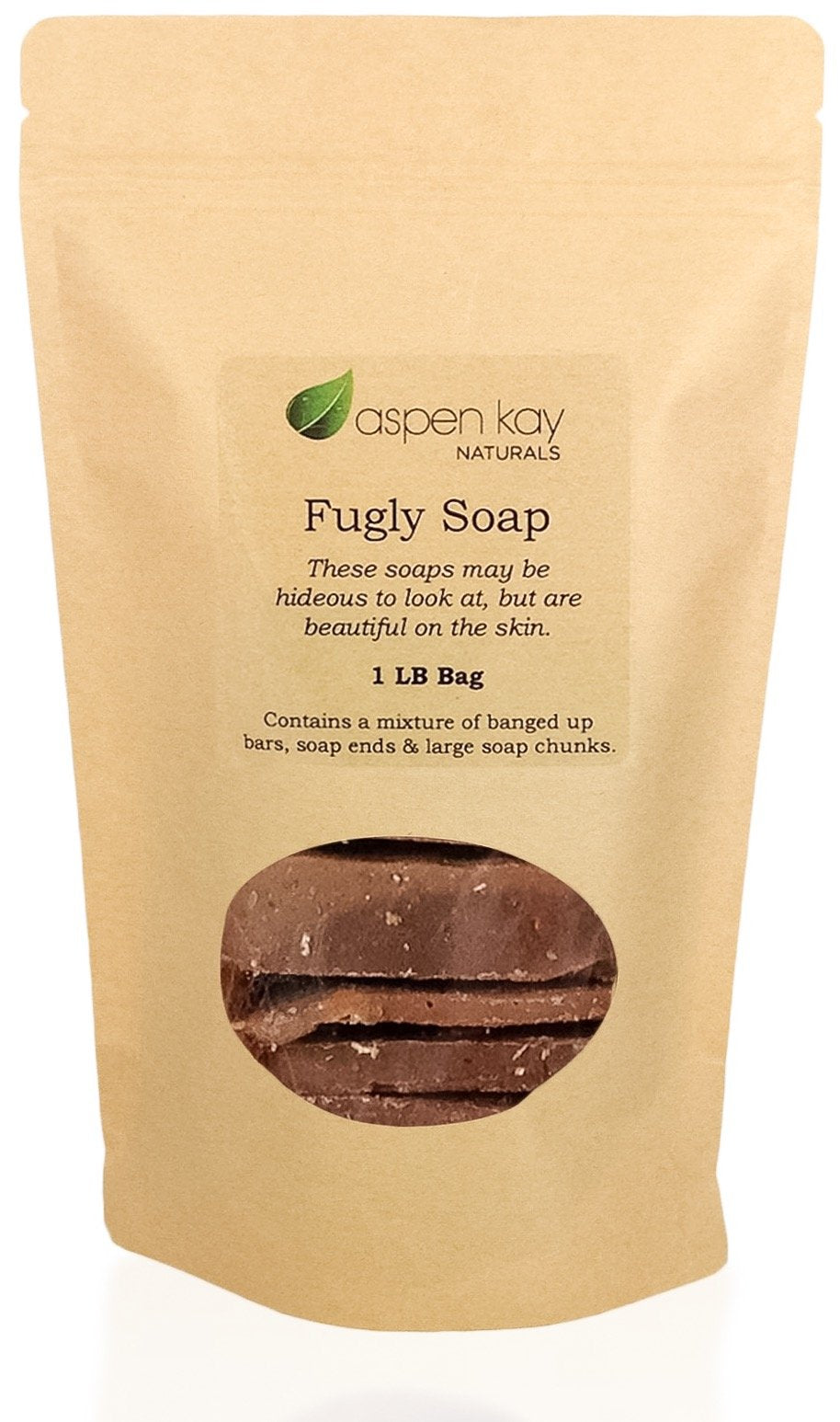 Aspen Kay Naturals - 1 Pound Bag of Fugly Soap, a Mixture of Dented & Imperfect Soap Bars, Soap Ends & Chunks. Natural & Organic