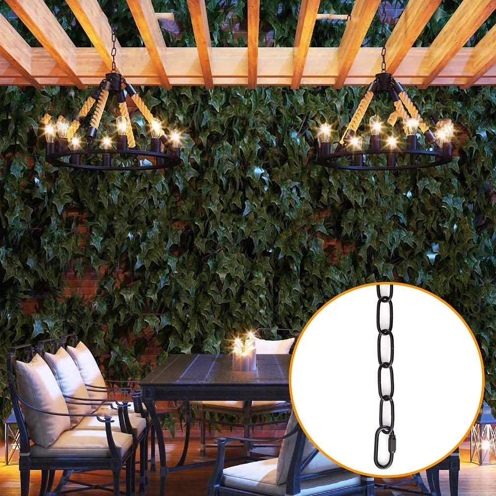 PEESIN Black Pendant Light Fixture Chain, 6 FT Heavy Duty Lighting Chain Replacement for Chandelier and Plants