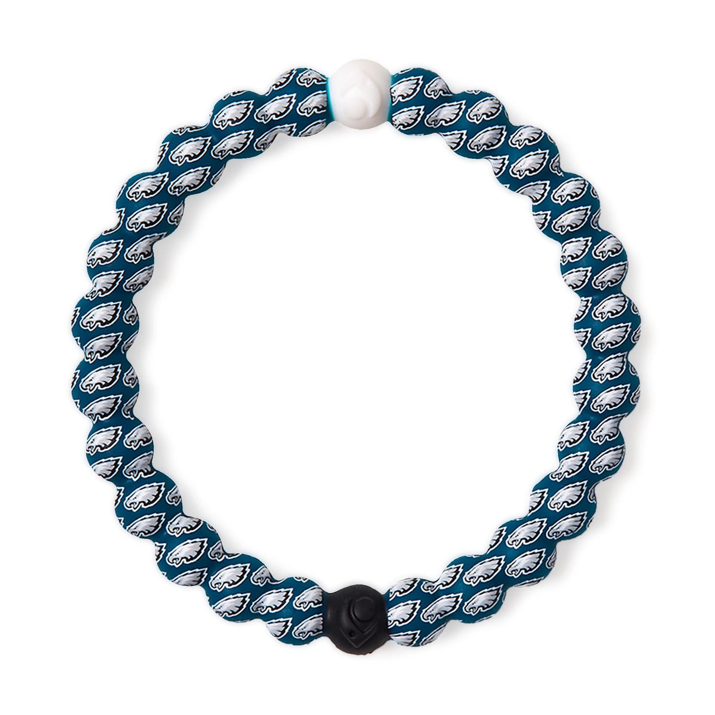 Lokai Silicone Beaded Bracelet for Men & Women, NFL Football Collection - Philadelphia Eagles, Green Logo, Large - Silicone Jewe