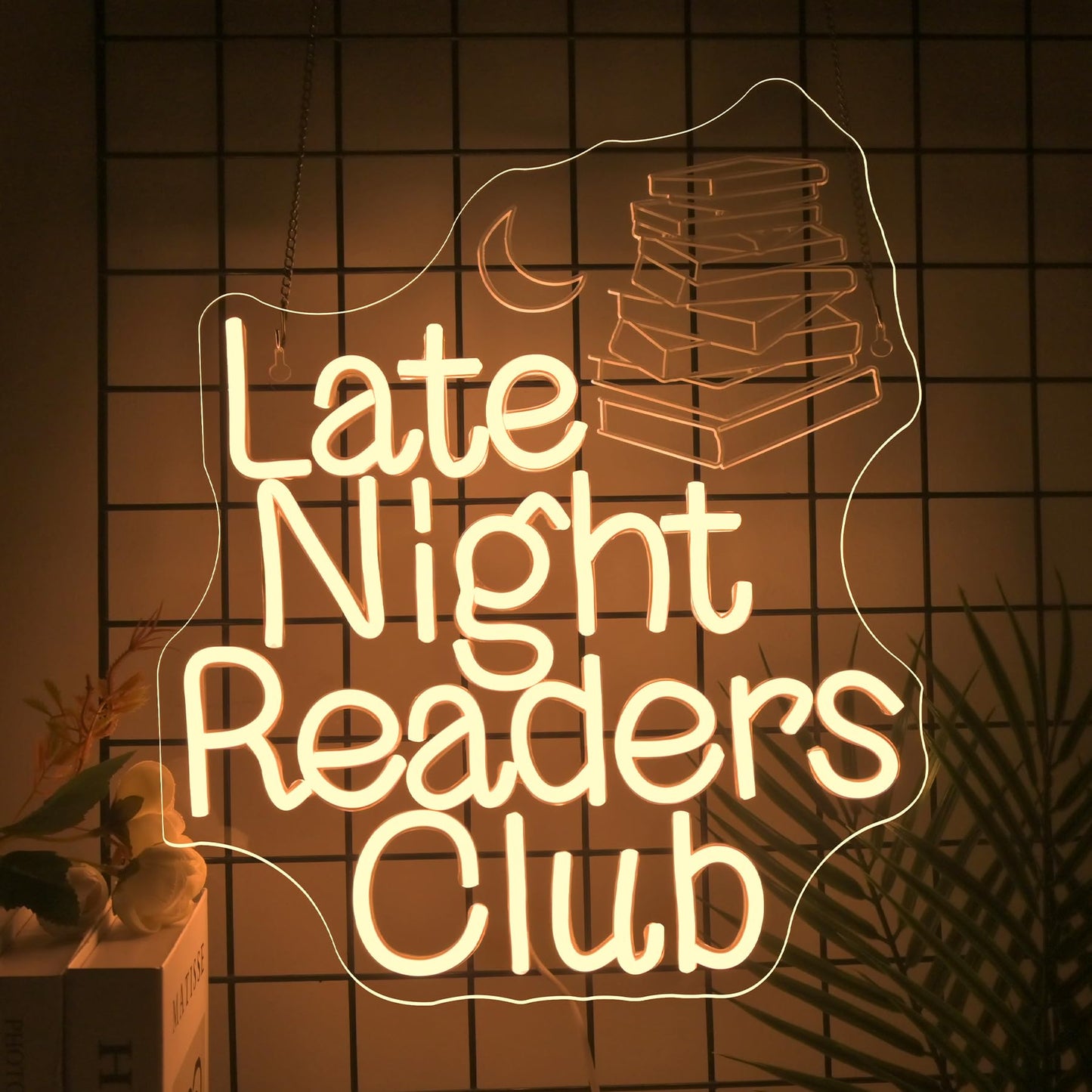 Nosun Late Night Readers Club Neon Sign Reader Club Neon Light Led Hanging Read Room Sign Library Welcome Door Neon Sign Pink Night Light Gift For Book Enthusiast Reading Enthusiasts