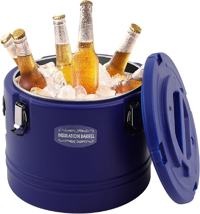 Insulated Soup Container 7.9 Gallon Commercial Food Warmer for Hot&Cold Food, Hot Box for Catering, Food Cooler Soup Carrier for Restaurant, Canteen 6H Insulation Time