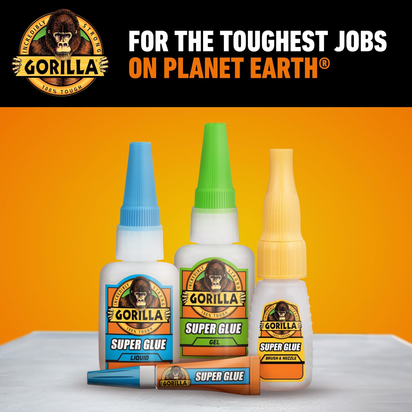 Gorilla Super Glue with Brush & Nozzle Applicator, Clear Glue, 12 Gram (Pack of 2) - All Purpose and Fast Setting for Projects and Repairs