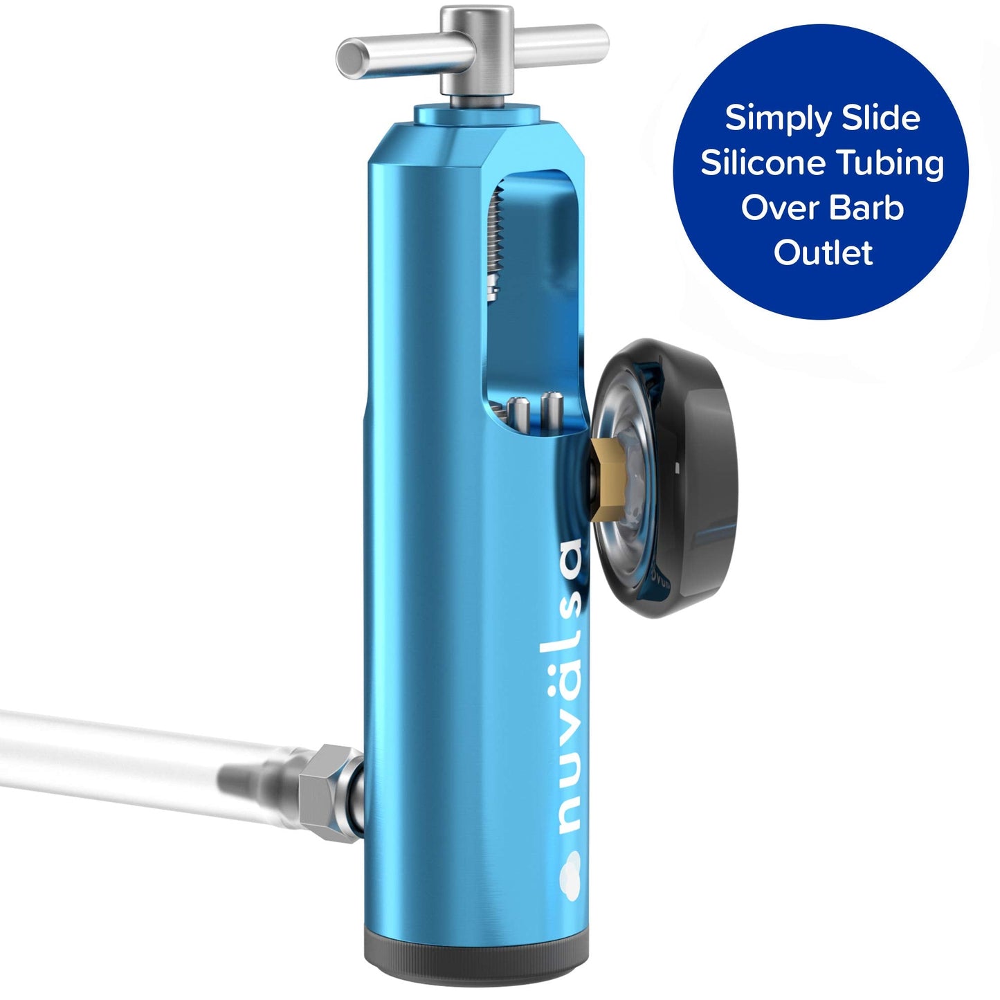 Nuvälsa Ozone Therapy Low Flow Oxygen Regulator – Easy to Use – Works with Ozone Generators – Compatible with Oxygen Cylinders up to 3,000 PSI – T-Handle Connection – CGA 870