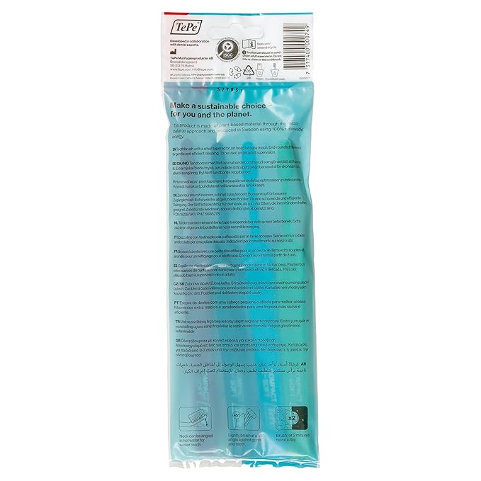 TePe Kids Toothbrush, Extra Soft Kid and Toddler Toothbrush for Ages 3+, 4 Pack