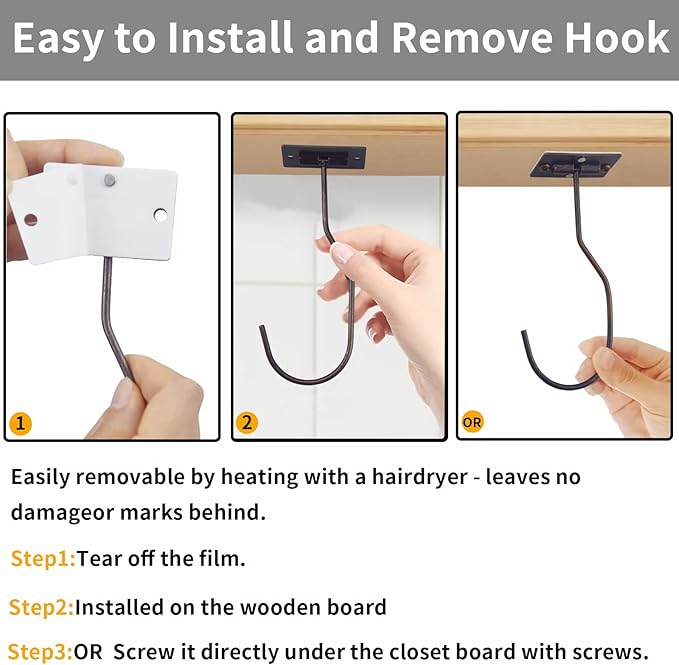 Self-Adhesive Bronze Banana Hooks, Foldable Magnetic Hanger Under Cabinet, Sturdy Metal Holder for Kitchen, Space-Saving Design to Keep Bananas Fresh, 3 Pieces