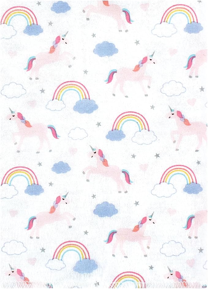 Luvable Friends Hudson Baby Flannel Burp Cloths 12pk, Pink Unicorn