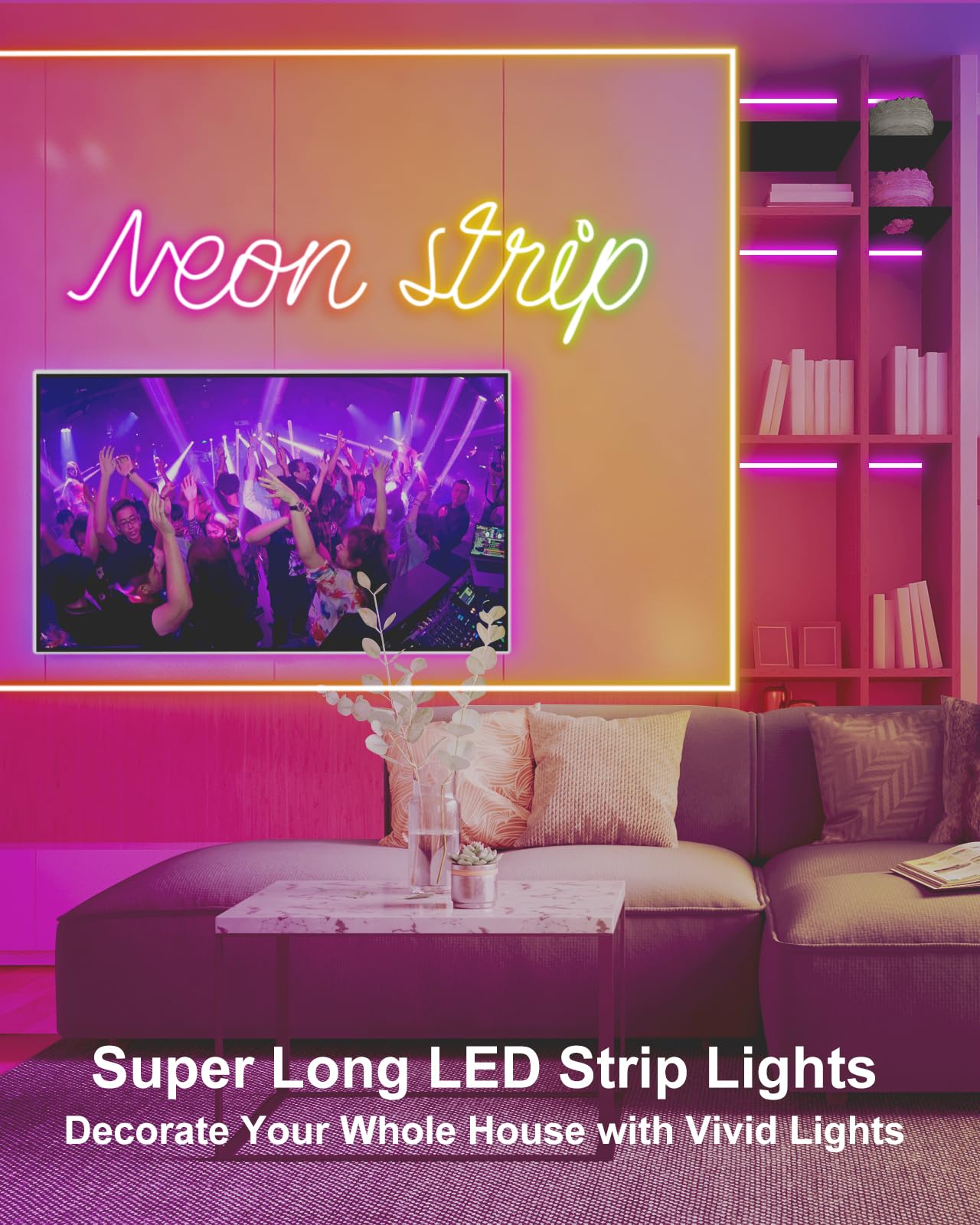 Vrribonx LED Neon Rope Lights, RGB Waterproof, 20FT, App/Remote Control, Music Sync, Model 20FT-Neon