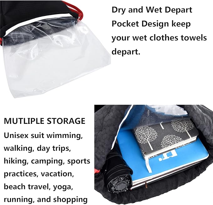 Waterproof Drawstring swim Bag Sackpack Backpack,Dry Wet Depart,Swimming Gym Yoga Sport Shoulder Rucksack Daypacks Casual Bags (PINK)