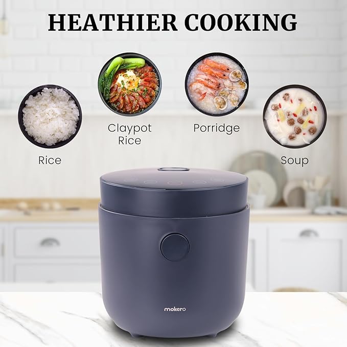Hakka Low Carb Rice Cooker, 7 Functions Desuger Rice Pot 4 Cups Uncooked Rice with Stainless Steel Steamer MINI Smart Cooker Non-stick Inner 24H Delay Timer