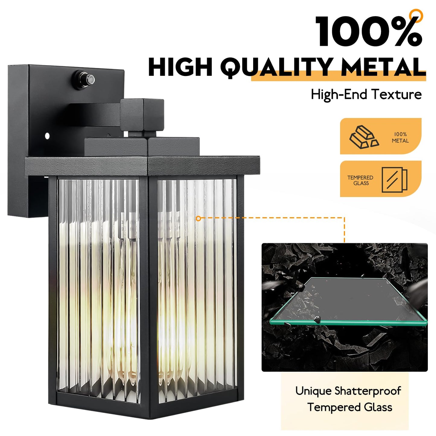 Hameso 2-Pack Outdoor Wall Lights For House Exterior  Dusk To Dawn Porch Lights Outdoor  Waterproof Matte Black Front Door Light Fixture & Garage Lighting With Wall Mount Sconce