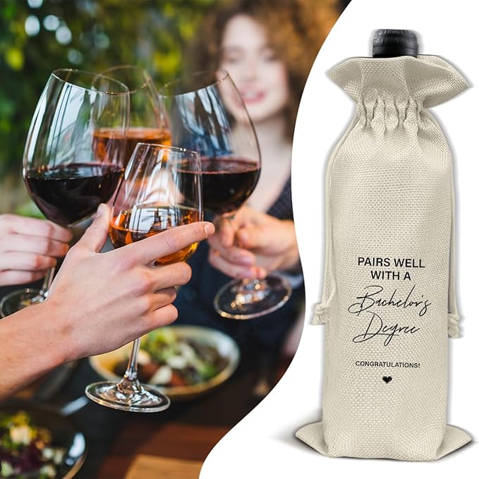 Graduation Wine Bag Bachelor's Degree Wine Gift Bag Bachelor Degree Graduation Gifts for Him Her University Graduates College Grad