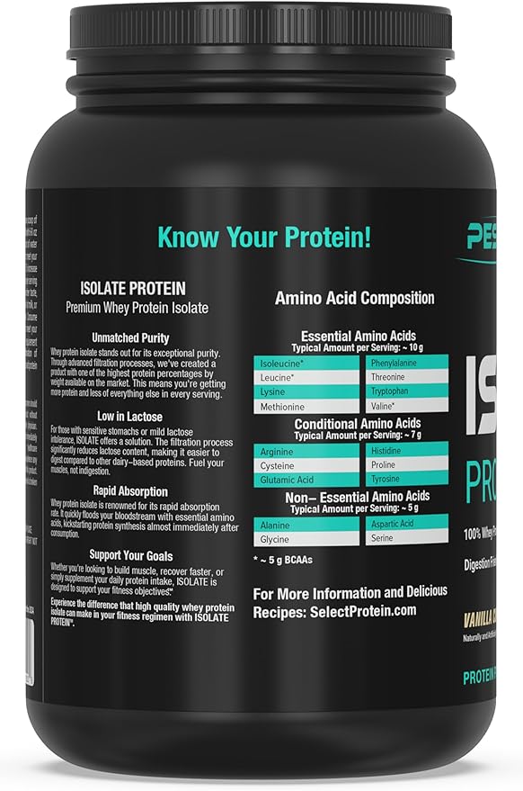 PEScience Isolate Whey Protein Powder, Vanilla Cupcake, 27 Servings, 100% Whey Protein Isolate, Low Carb, Fast Absorbing, Post Workout, Clean Protein for Women and Men