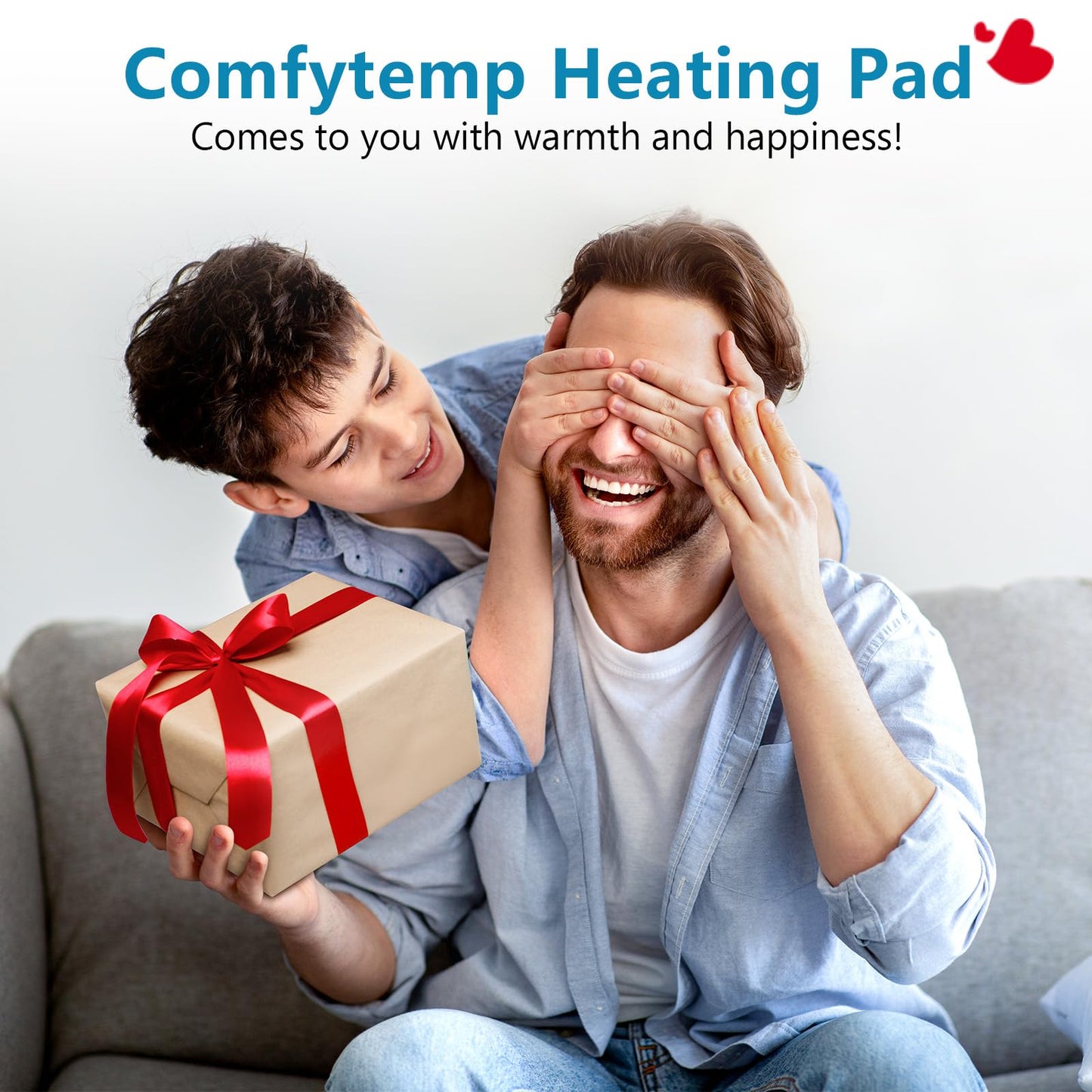 Comfytemp Weighted Heating Pad for Back & Period, FSA Eligible Electric Heat Pad, Valentines Day Birthday Gifts for Mom Dad Women Men, 2.4 lb HSA Approved Neck Shoulder Heated Pad, 2H Auto-Off, 20x24