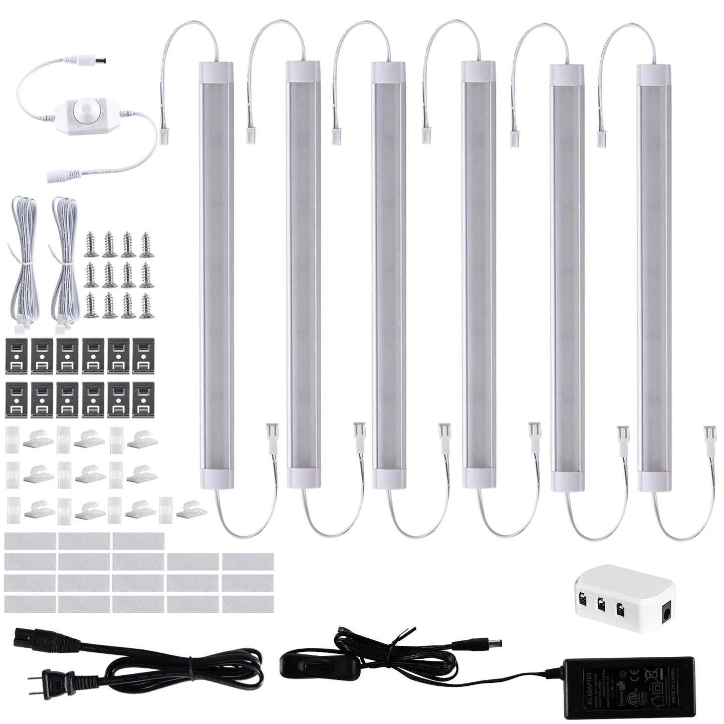 LABOREDUCER LED Under Cabinet Lighting 6 Pack, Dimmable 12in, Warm White 2700K, Ultra Slim Aluminum
