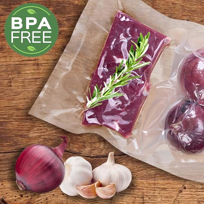 MakMeFre 4 Pack 11"x50'(Total200Feet) Vacuum Sealer Bags Rolls for Food,Commercial Grade, BPA Free,Puncture Prevention,Great for Sous Vide Cooking