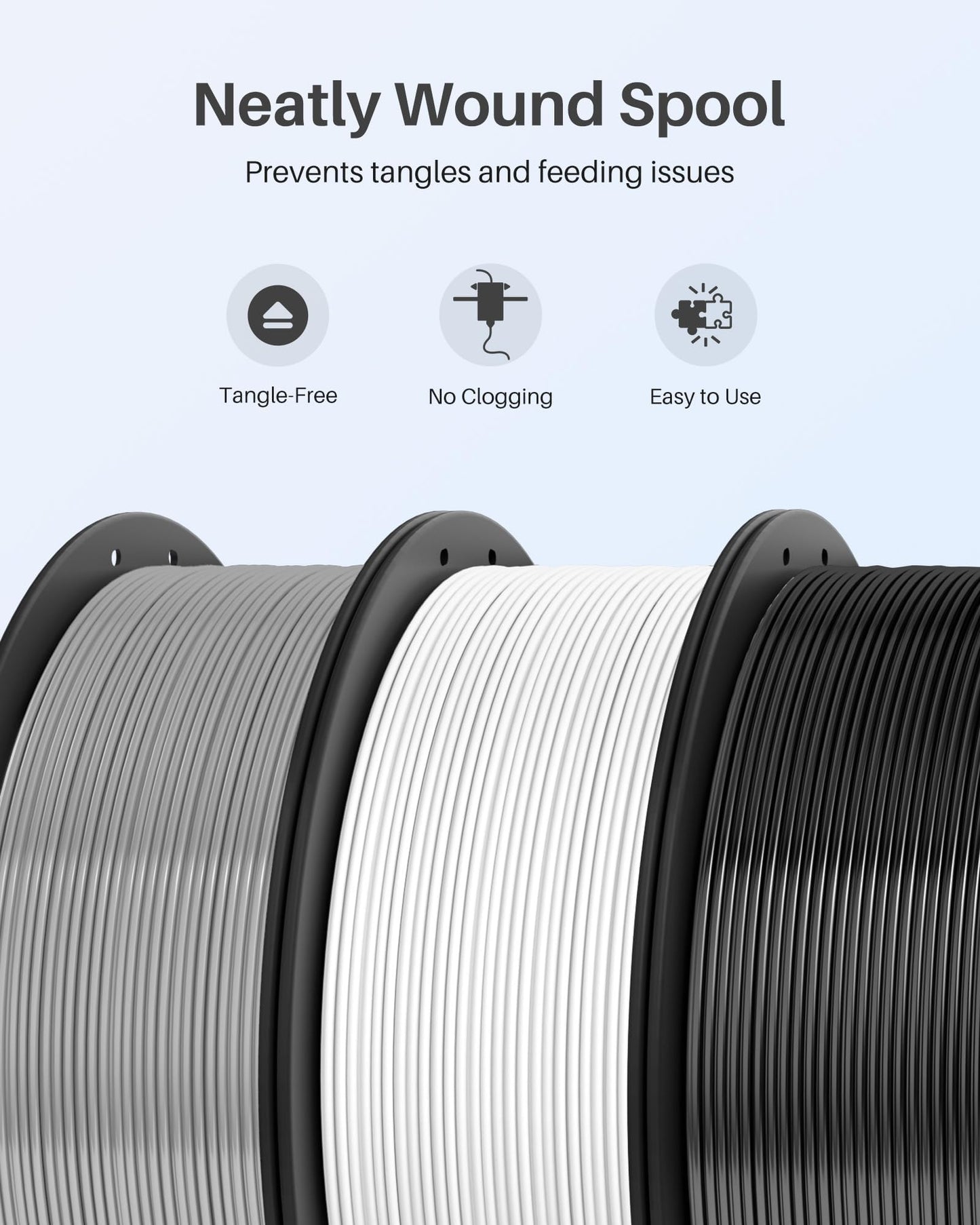ELEGOO PLA+ Filament 1.75mm White 1KG, High Toughness PLA Plus 3D Printer Filament Dimensional Accuracy +/- 0.02mm, 1kg Spool(2.2lbs) Fits for Most FDM 3D Printers