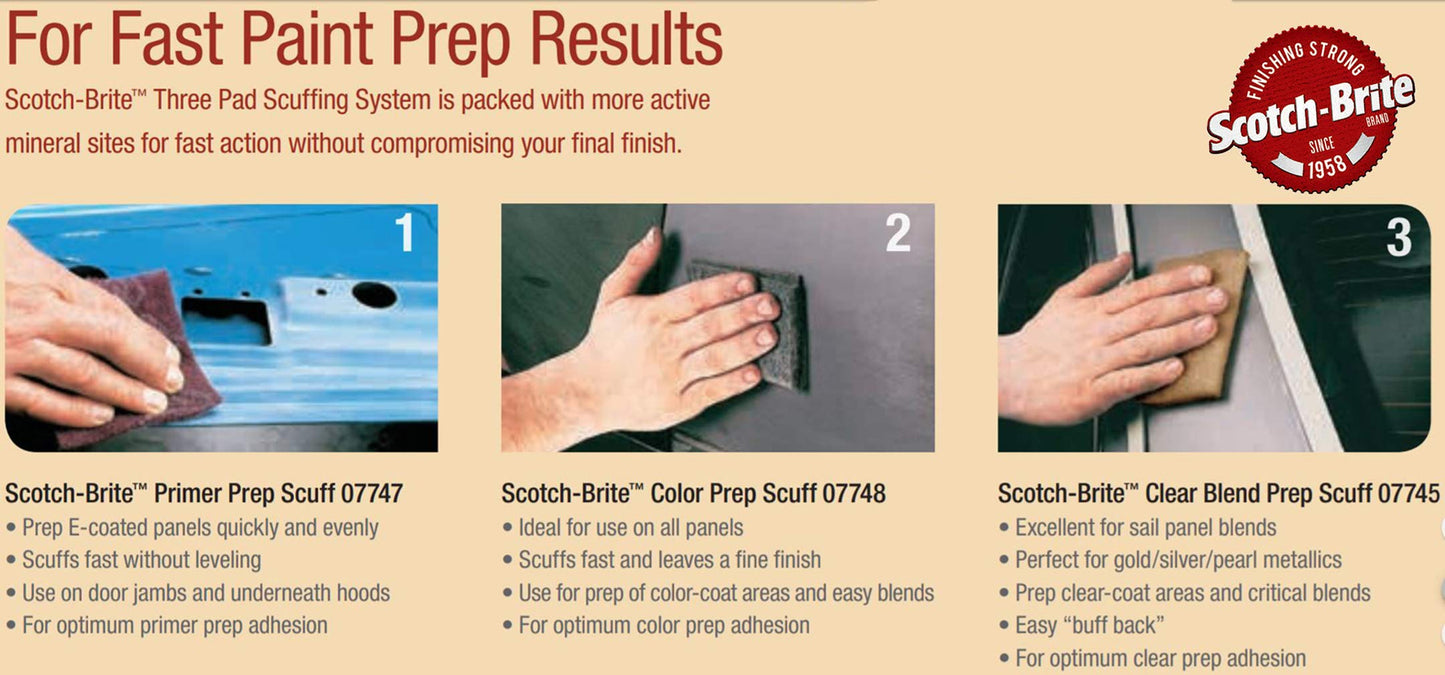 Cubitron Scotch-Brite Primer Prep Scuff 07747, 4-3/4 in x 15 ft