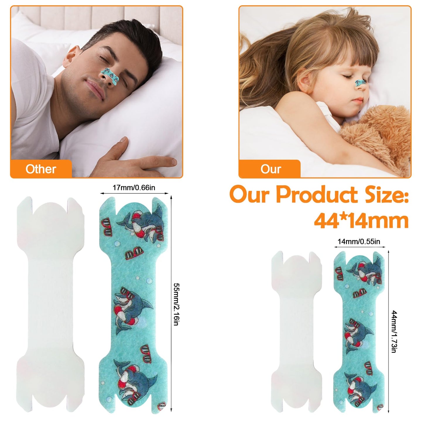 30pcs Small Size Kids Nasal Strips 1.73*0.55" Nose Strip for Kids, Extra Strength Nose Strips for Breathing,Kid Nasal Congestion Relief Nose Tape,Breathe Snoring Strip Snore Sleep Tape for Children