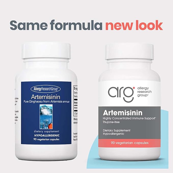 Allergy Research Group Artemisinin Supplement - GI Tract Support, Pure Qinghaosu from Artemisia annua, Thujone-Free, Hypoallergenic, Vegetarian Capsules - 90 Count