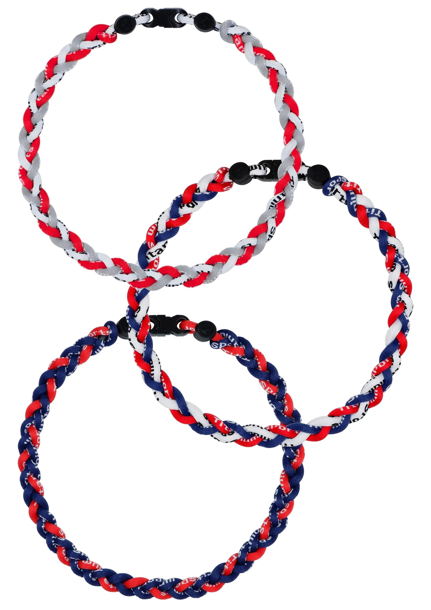 SUPBOMM 3 pcs Baseball Rope Necklaces, League Team Colors Braided Necklace, Baseball Team Gifts, Twins