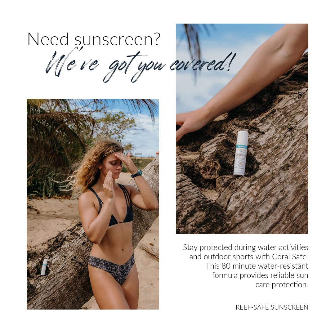 Reef Safe Sunscreen SPF 50 Facestick - Biodegradable, Hawaii & Mexico Approve, Zinc, Vitamin E, Oxybenzone & Octinoxate Free, Wa