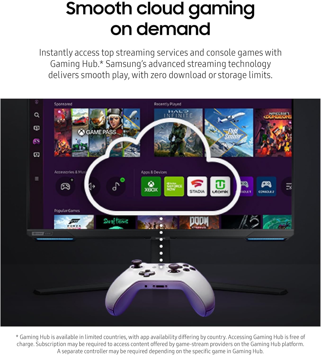 Samsung Odyssey G7 Gaming Monitor 28-Inch UHD 144Hz 1ms G-Sync FreeSync HDR 400 Black