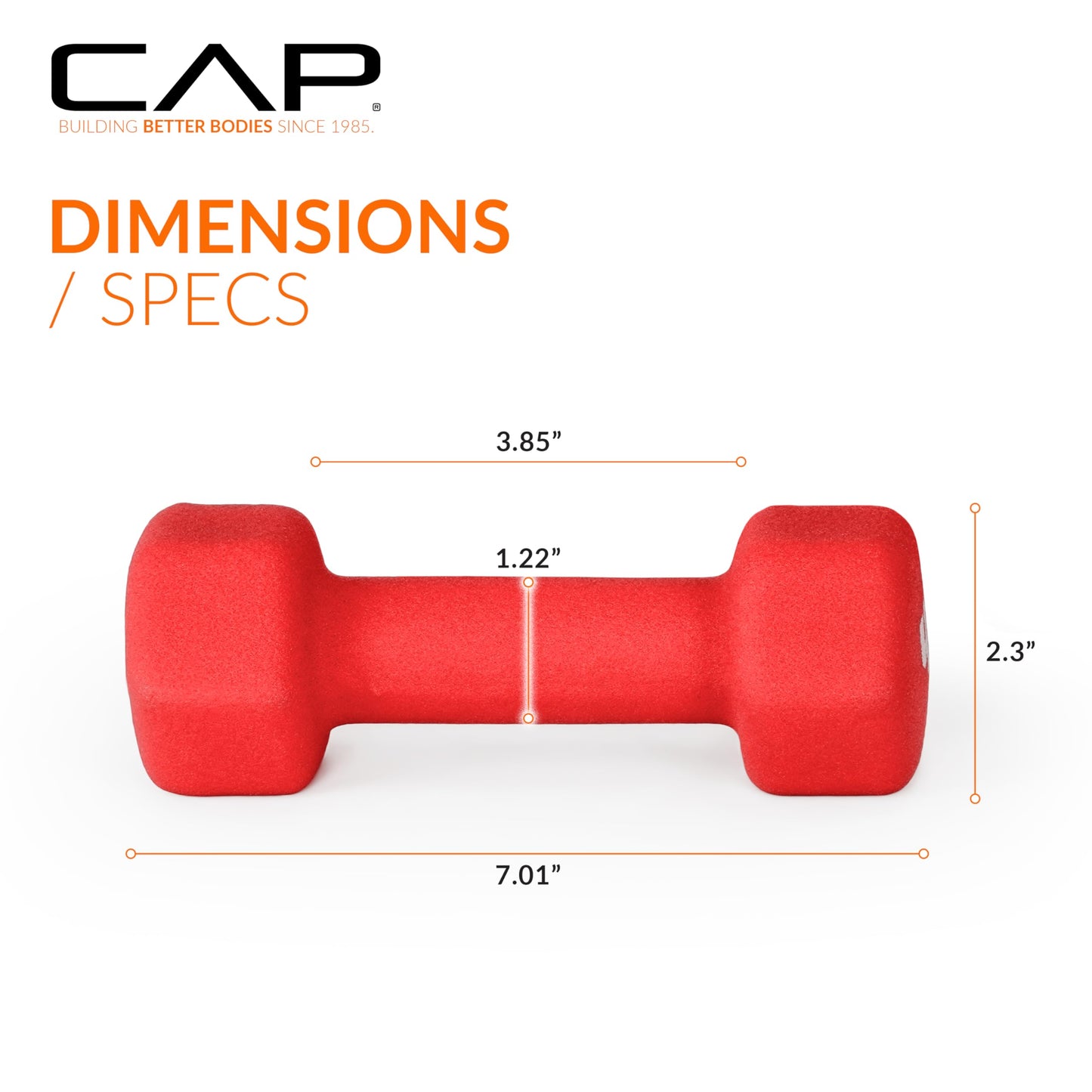 CAP Barbell Neoprene Dumbbell Weights, 4 lb Pair, Cranberry