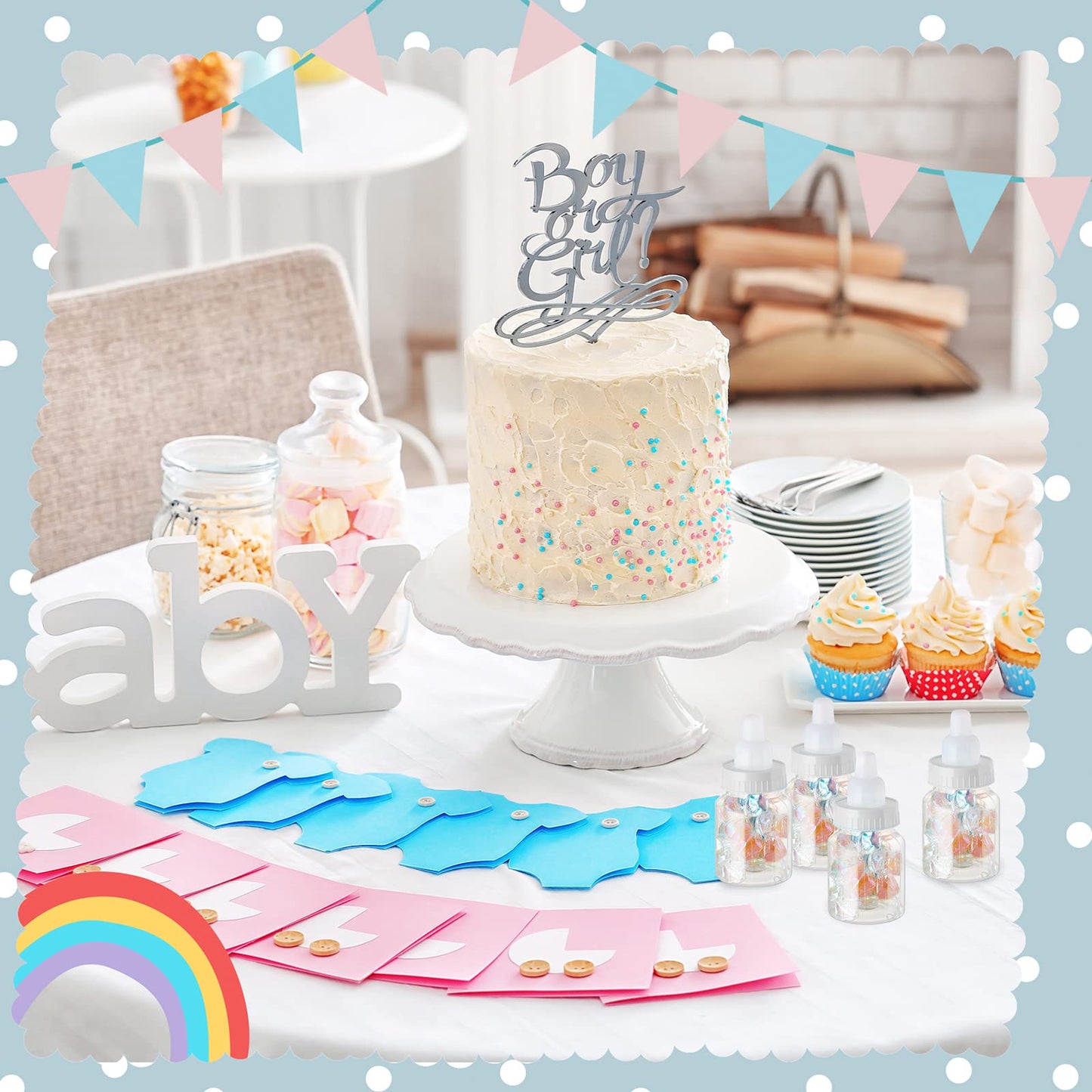 36 Pcs 3.5 Inch Baby Bottle Shower Favor Mini Plastic Candy Bottle Clear Bottles for Baby Shower Mini Feeding Candy Box for Party Favor Gift Decor(White)