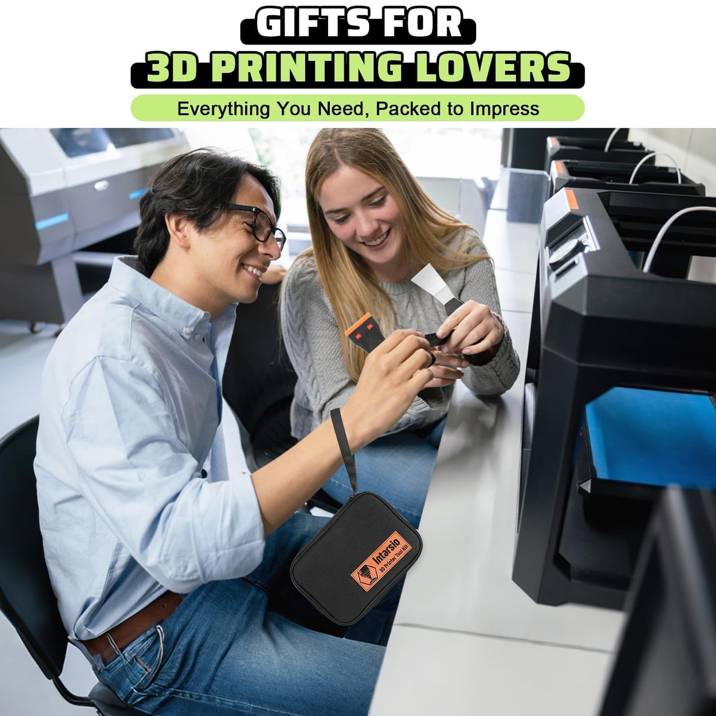 3D Printer Tools Kit, 34pcs 3D Printer Accessories for All FDM/SLA Printers Includes Nozzle Cleaning Tools, Removal Scrapers, Finishing Tools, 5 Types of Files,Brushes, Wire Cutter, Engraving Knife