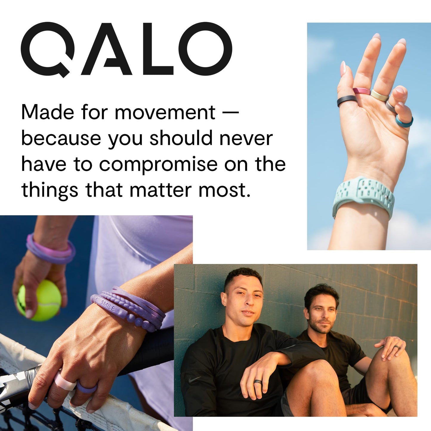 QALO Vine Silicone Ring for Women (Sage, Size 7) - Womens Wedding Bands - Durable & Breathable Engagement Silicone Rings for Her