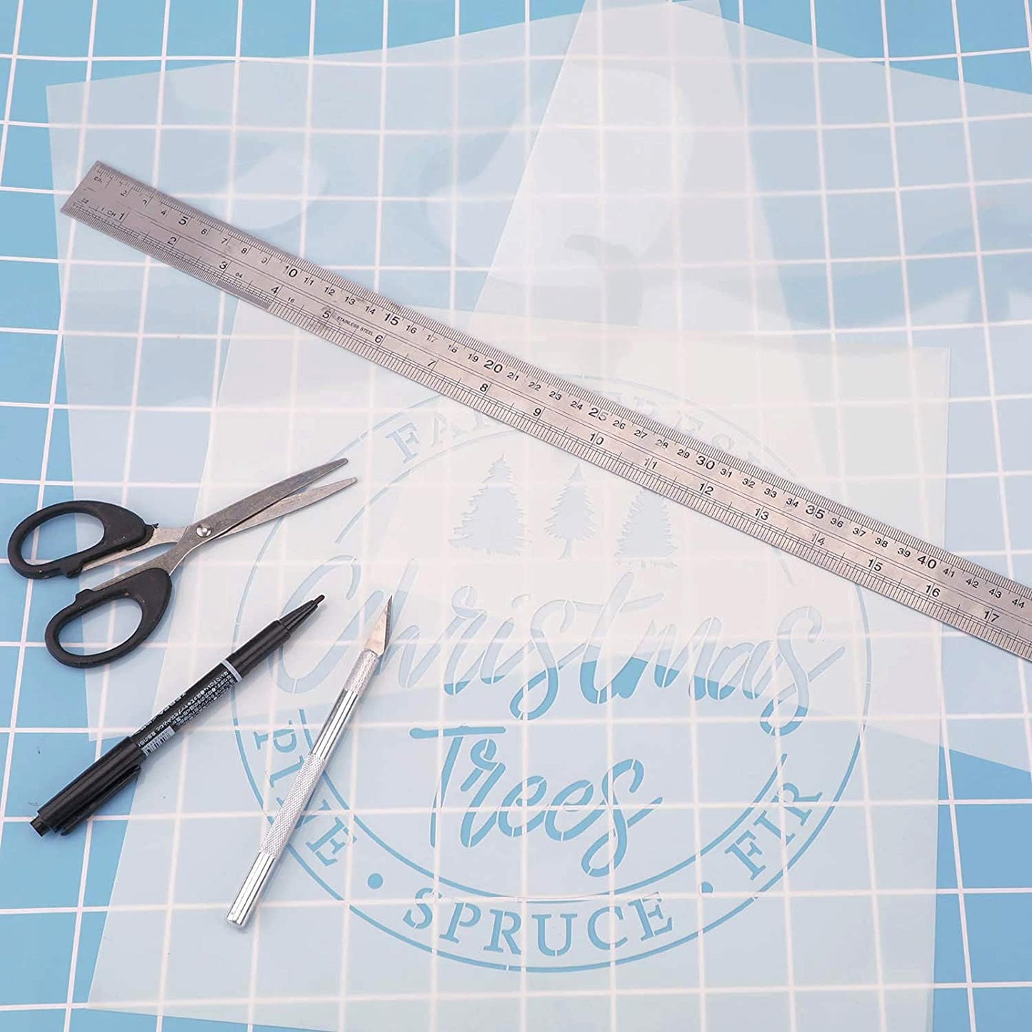 16 Pack 6 Mil Clear Mylar Stencil Sheets, 12" x 12" Blank Reusable Plastic Template Sheets for Cricut, Laser Cutting, Gyro-Cut Tool Template Material